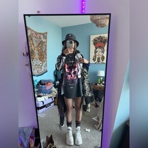 Oversized Designer Tee T-Shirt Dress with Butterfly Art and Artist Merch